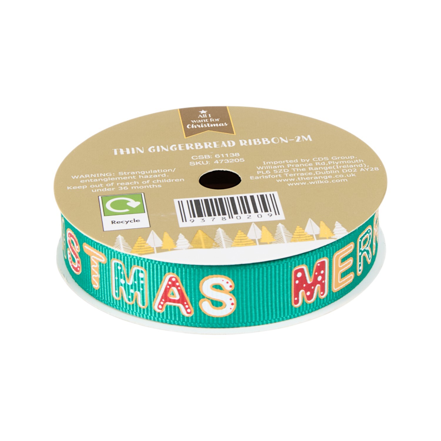 Thin Gingerbread Ribbon Image 4