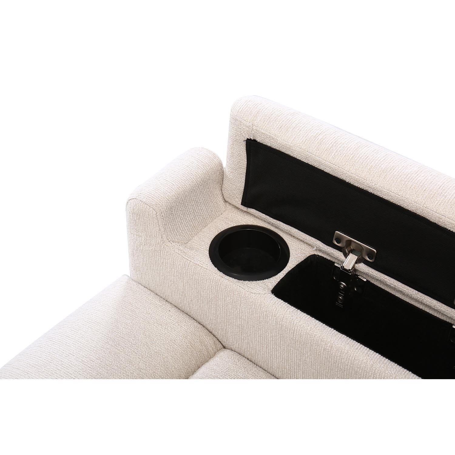 Heritage Ivory Fabric Manual Recliner Chair with Footrest Image 4