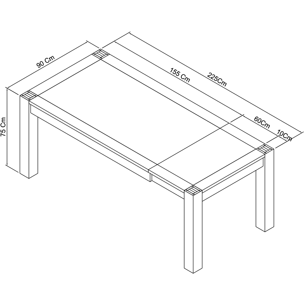 Bentley Designs Turin 6 Seater Dark Oak Medium End Extending Table Image 7