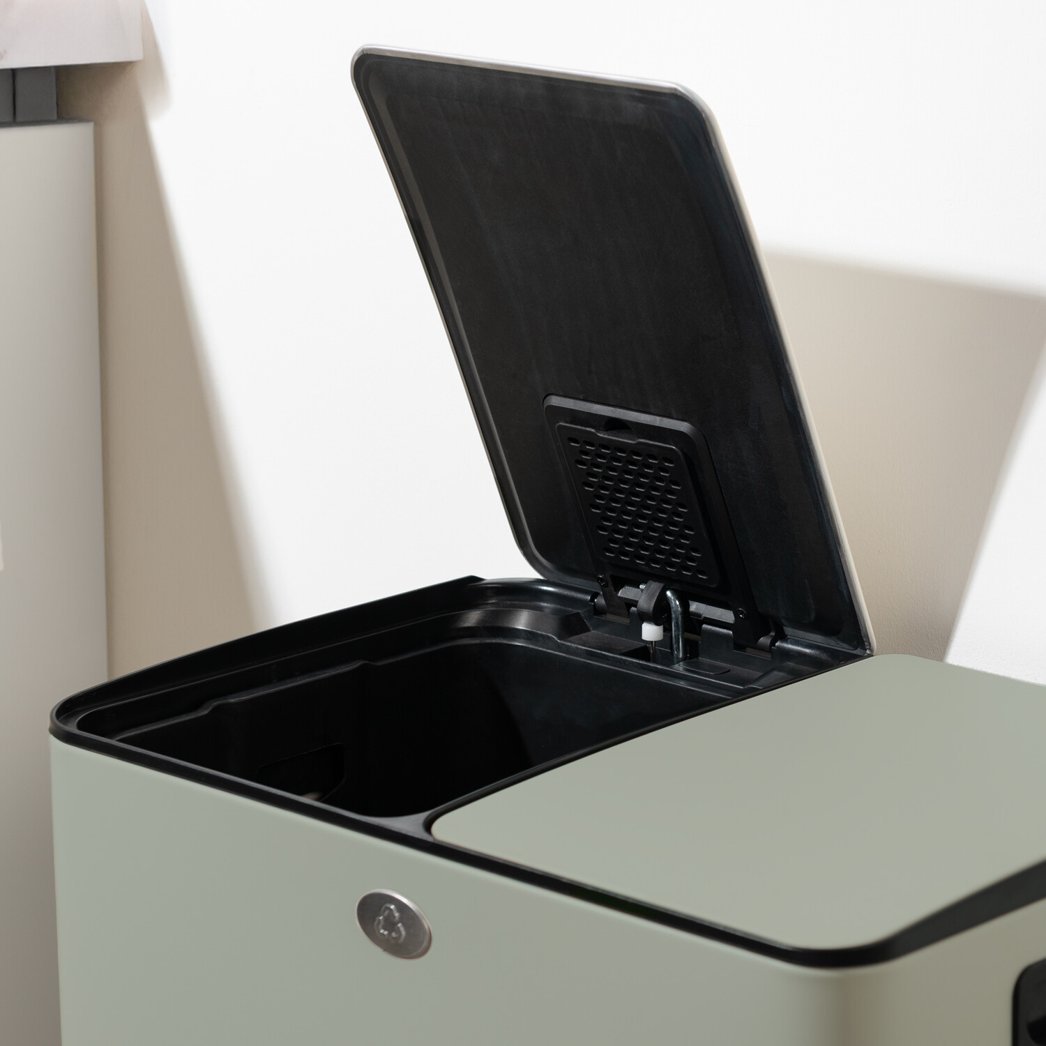 60L Double Recycling Pedal Bin Sage Green Image 6