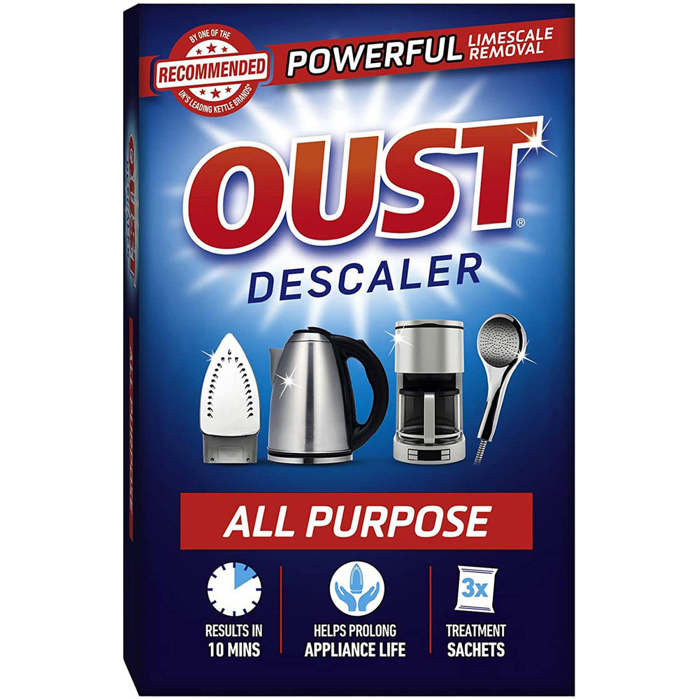 Oust Powerful All Purpose Descaler Limescale Remover 3 Sachets 12 Pack Image 3