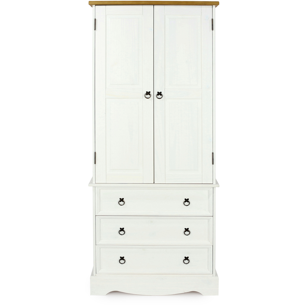 Core Products Corona 2 Door 3 Drawer White Wardrobe Image 2