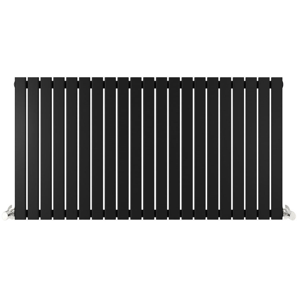 Black 4484 BTU Single Flat Panel Vertical Column Radiator 600 x 1428mm Image 3