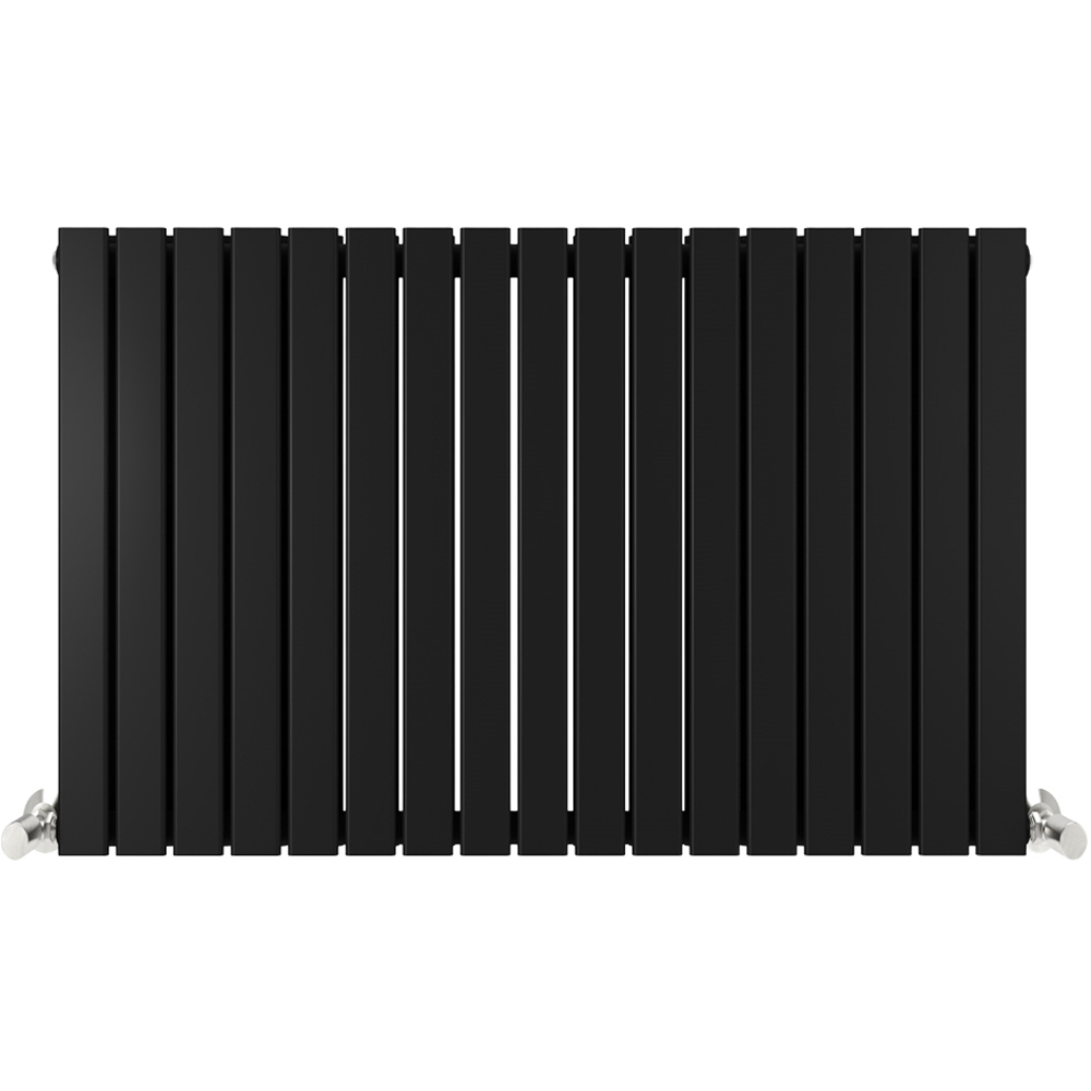 Black 7842 BTU Double Flat Panel Vertical Column Radiator 600 x 1156mm ...