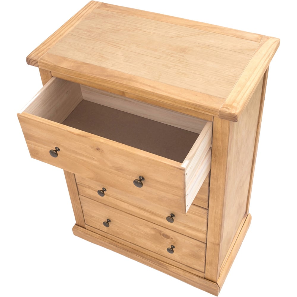 Cabinet Bits Lucca 4 Drawer Antique Wax Brass Knob Chest of Drawers Image 5