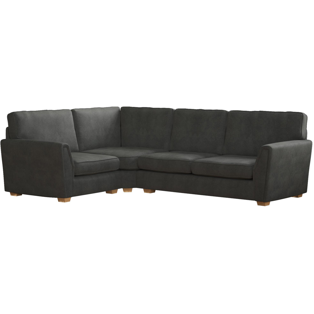 Wendleberry 3 Seater Steel Plush Velvet Fixed Back Left Hand Corner Sofa Image 2