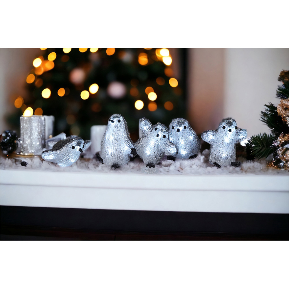 Xmas Haus Acrylic Penguin Decoration Set of 5 Image 6