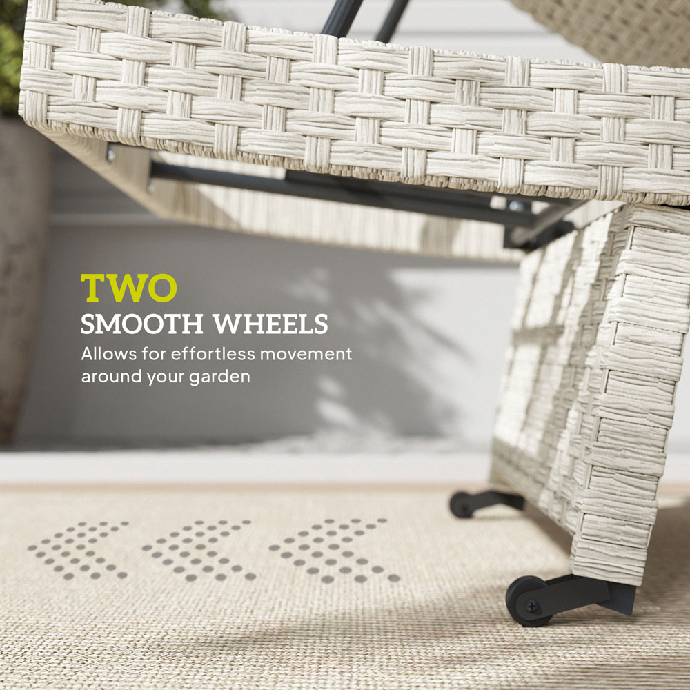 Outsunny Grey Rattan 4 Position Adjustable Sun Lounger Image 7