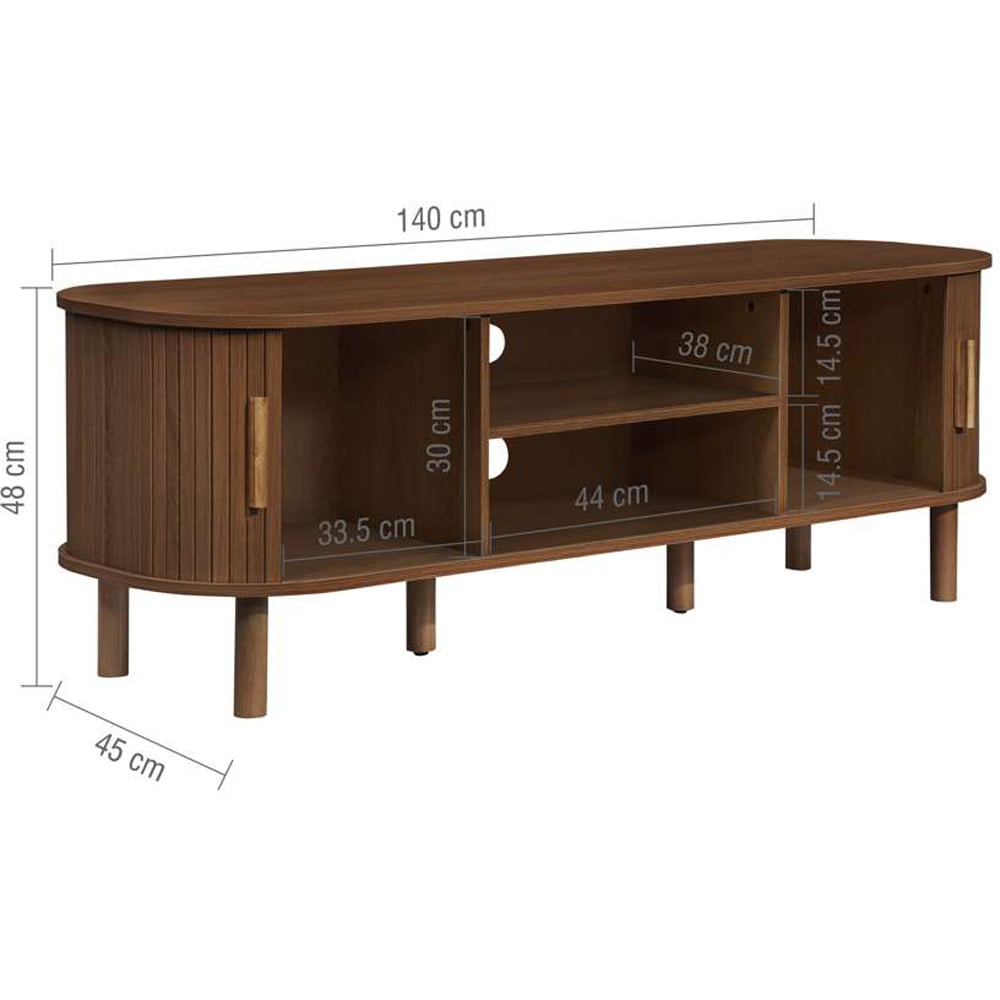 Birlea Axel 2 Door Fluted TV Unit Oak Effect Image 9