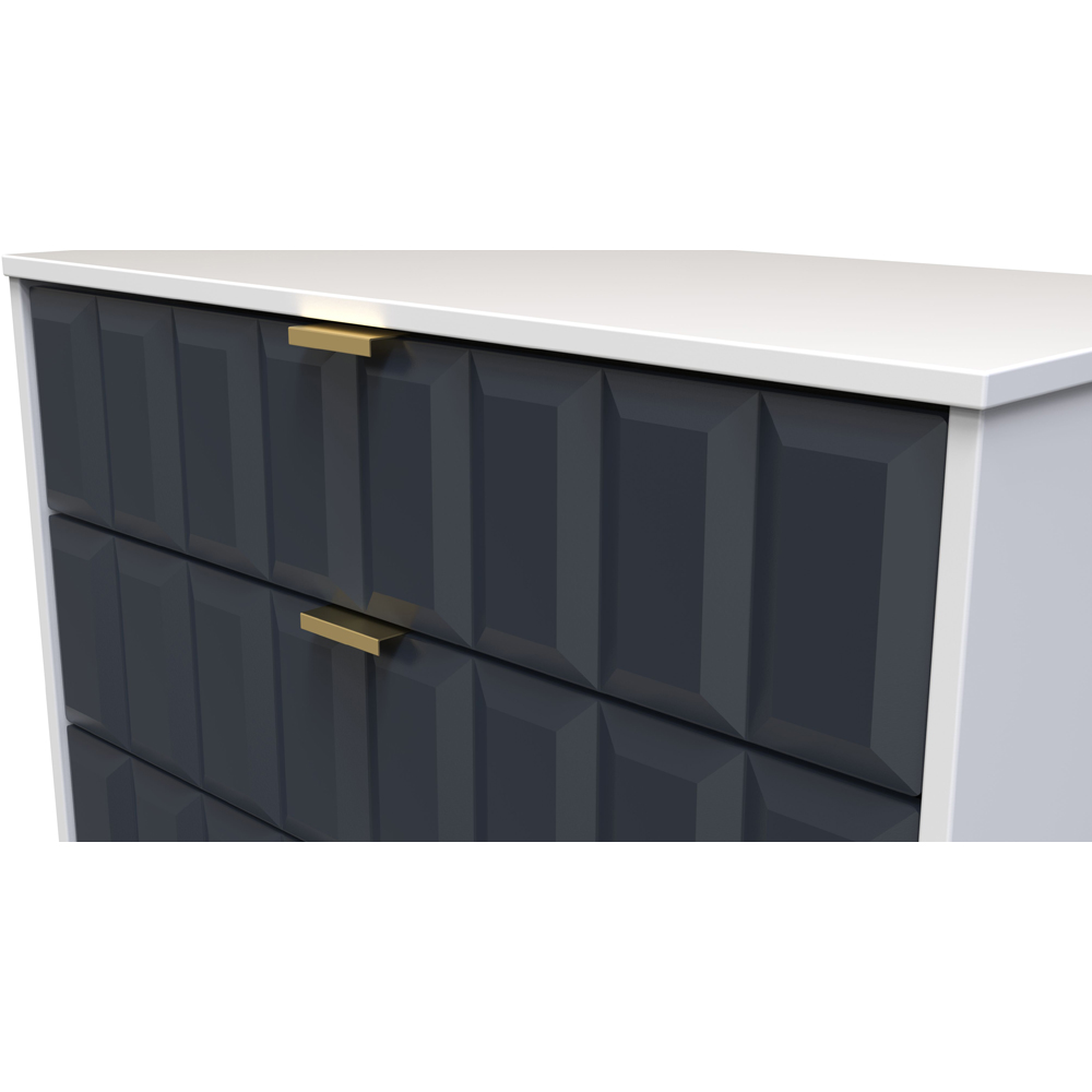 Crowndale Cube 4 Drawer Matt Indigo and White Chest of Drawers Ready Assembled Image 5