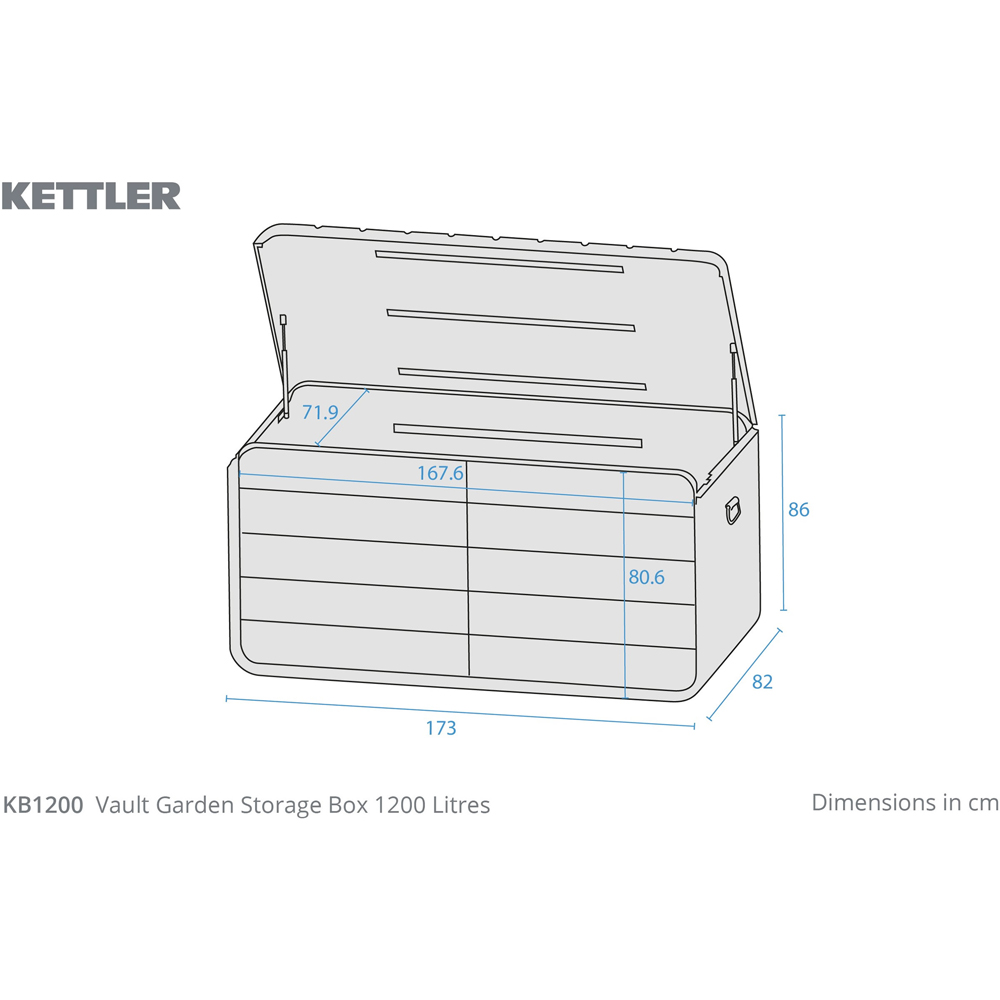 Kettler Vault 1200L Taupe Garden Storage Box Image 3