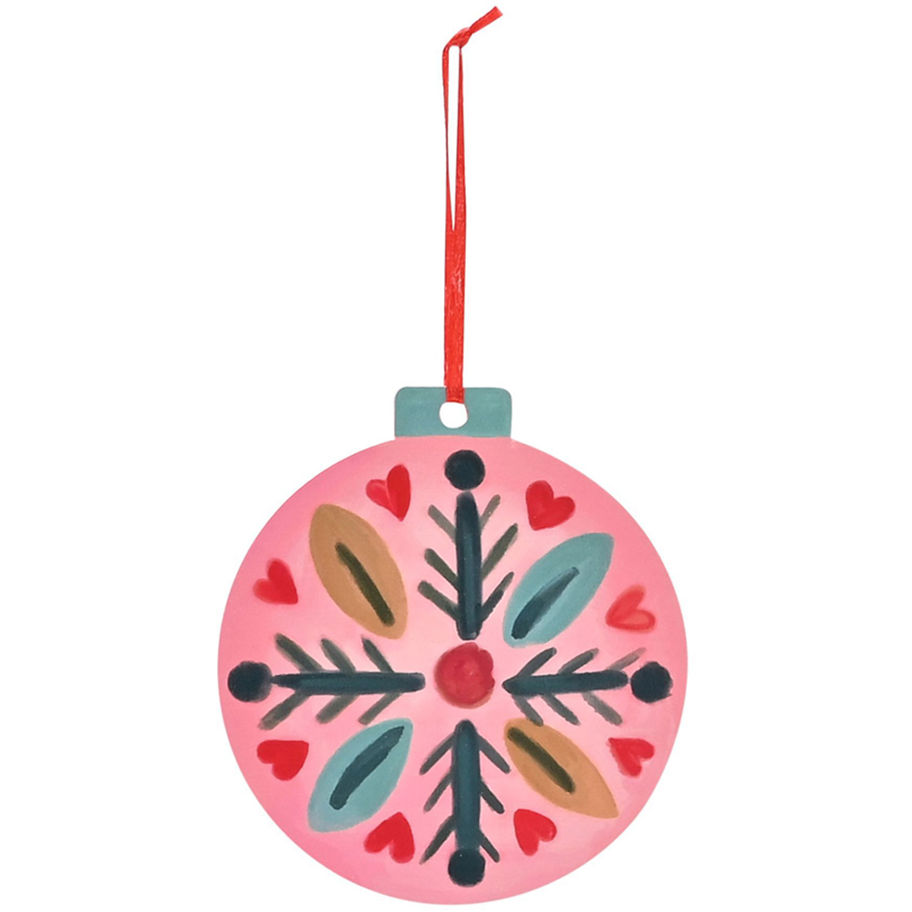 The Christmas Gift Co Hanging Wooden Decorations 4 Pack Image 3