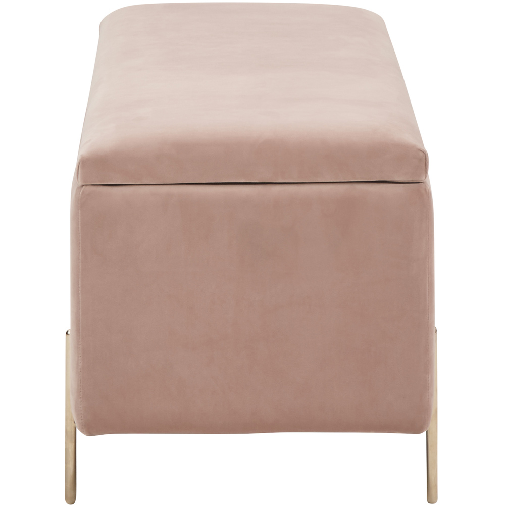 GFW Mystica Blush Pink Velvet Ottoman Storage Bench Image 3
