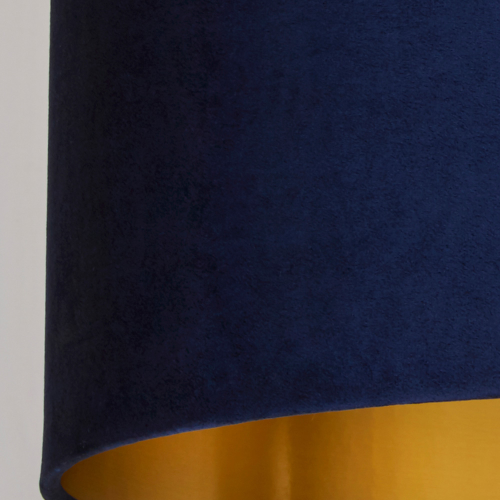 Lighting Collection Navy Gold Inner Velvet Drum Shade 30cm Image 4