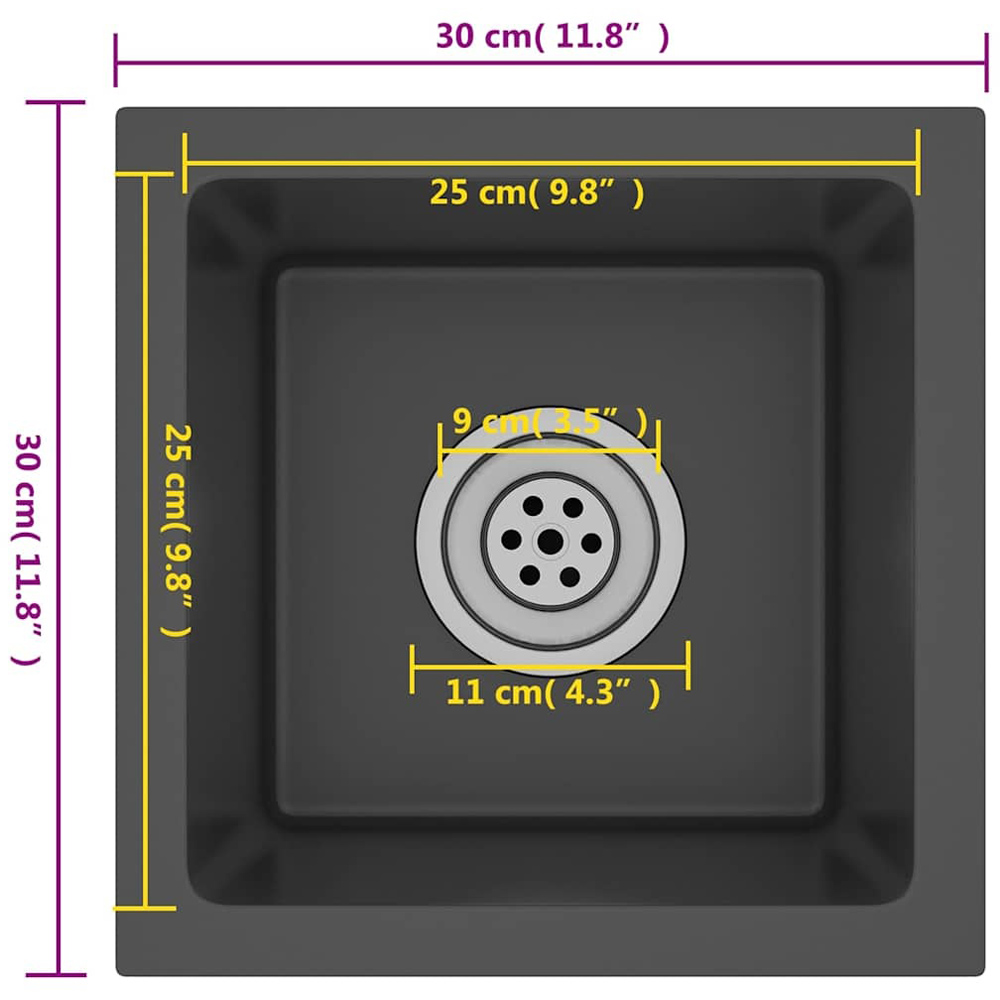 Wallplus Handmade Black Stainless Steel Kitchen Sink Image 8