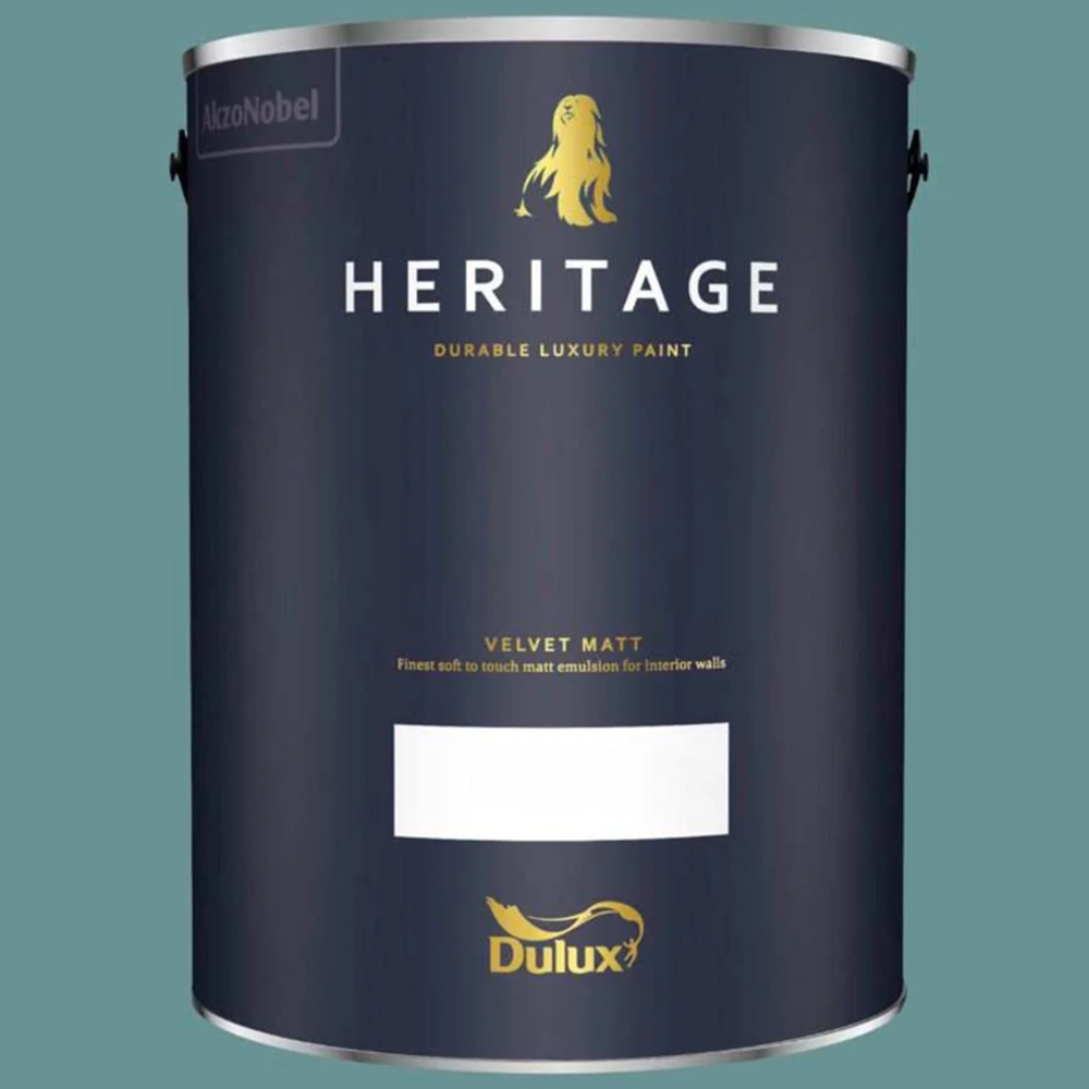 Dulux Heritage Walls and Ceilings Maritime Teal Velvet Matt Emulsion Paint 5L Image 2