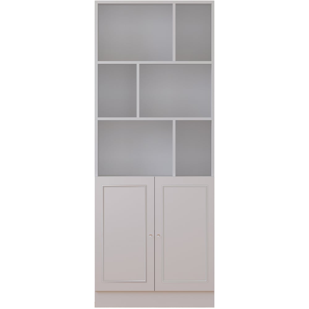Evu Giselle 2 Door 6 Shelf White Bookcase Image 2