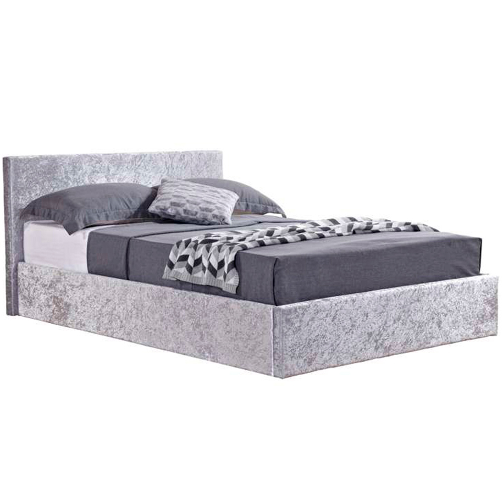Berlin Double Steel Crushed Velvet Ottoman Bed Image 2