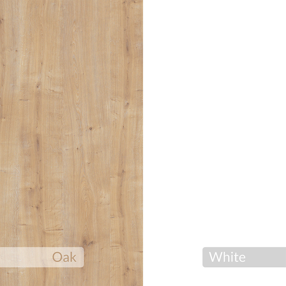 Decortie Avien 3 Drawer Single Door White and Oak Makeup Vanity Table with LED Mirror Image 7