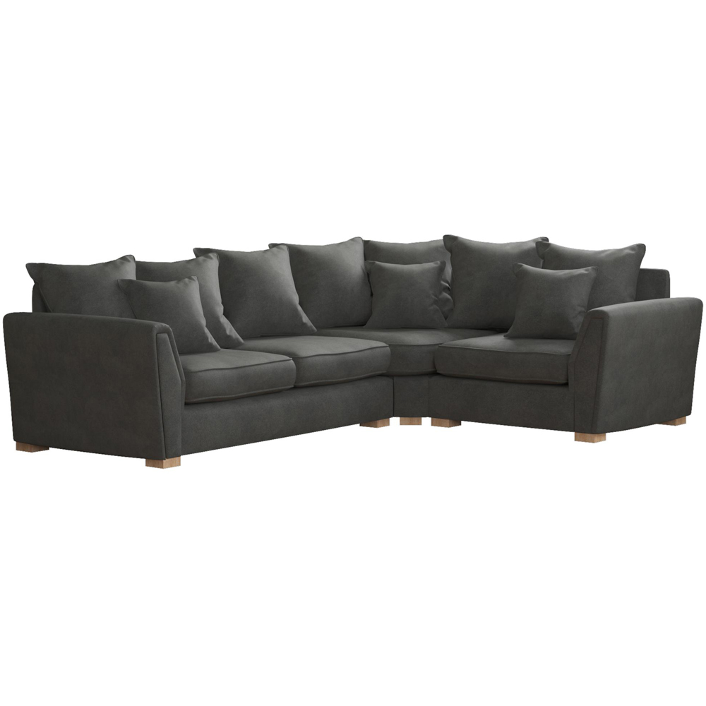 Wendleberry 3 Seater Steel Plush Velvet Scatter Back Right Hand Corner Sofa Image 2