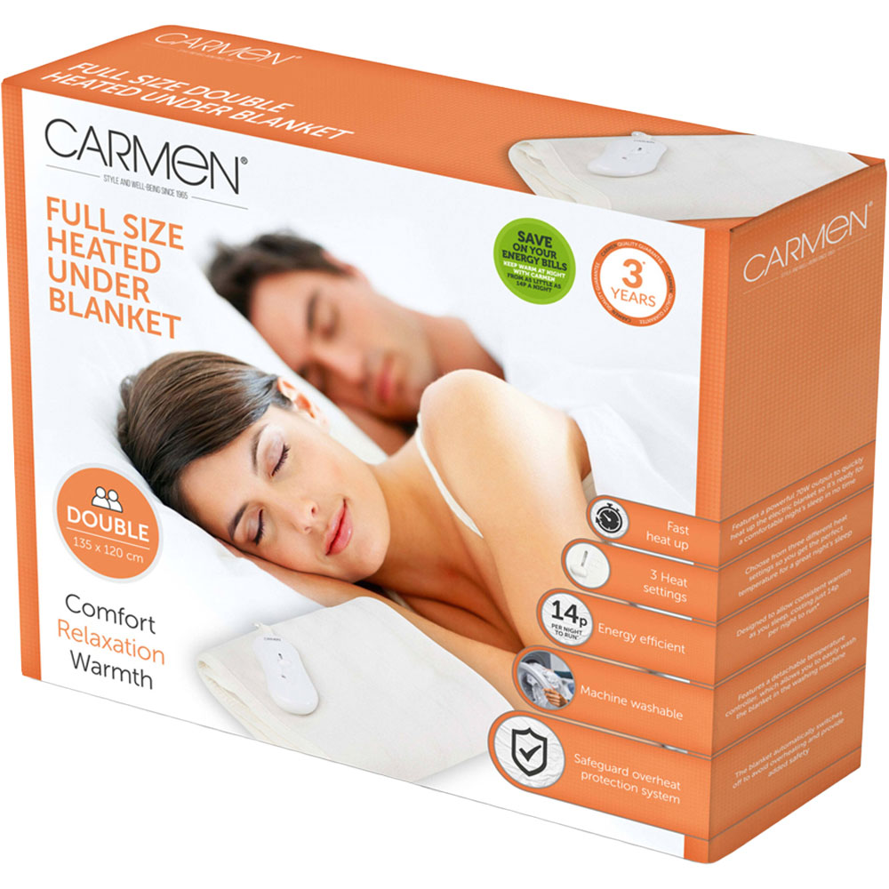 Tower Double White Heated Under Blanket Image 2