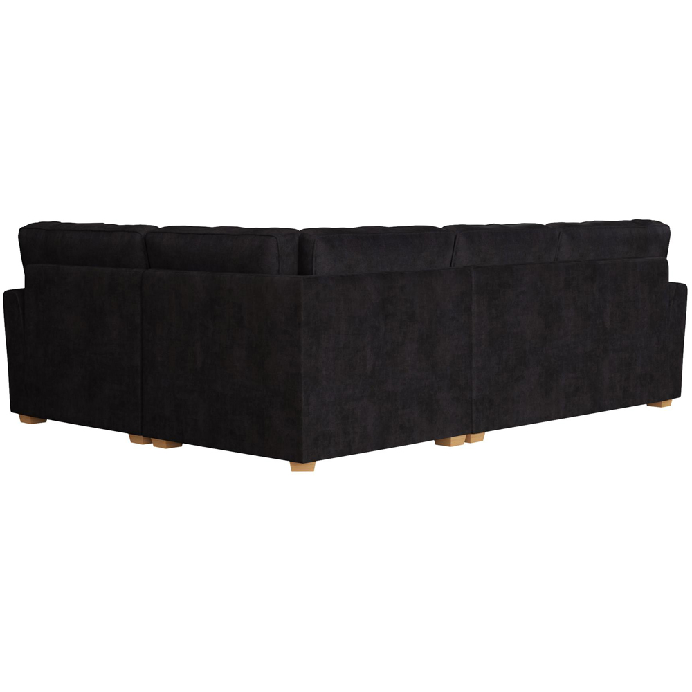 Wendleberry 3 Seater Ebony Plush Velvet Fixed Back Right Hand Corner Sofa Image 4