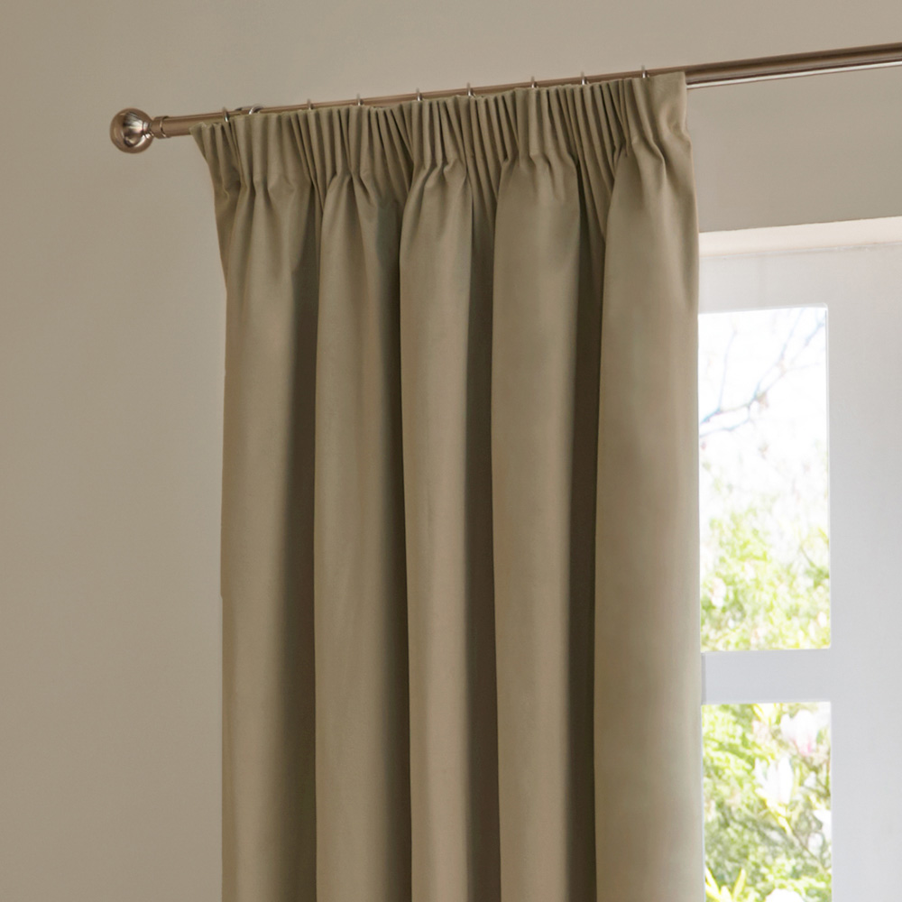 Furn The Ultimate Mocha Velvet Blackout Pencil Pleat Curtains 117 x 137cm Image 4
