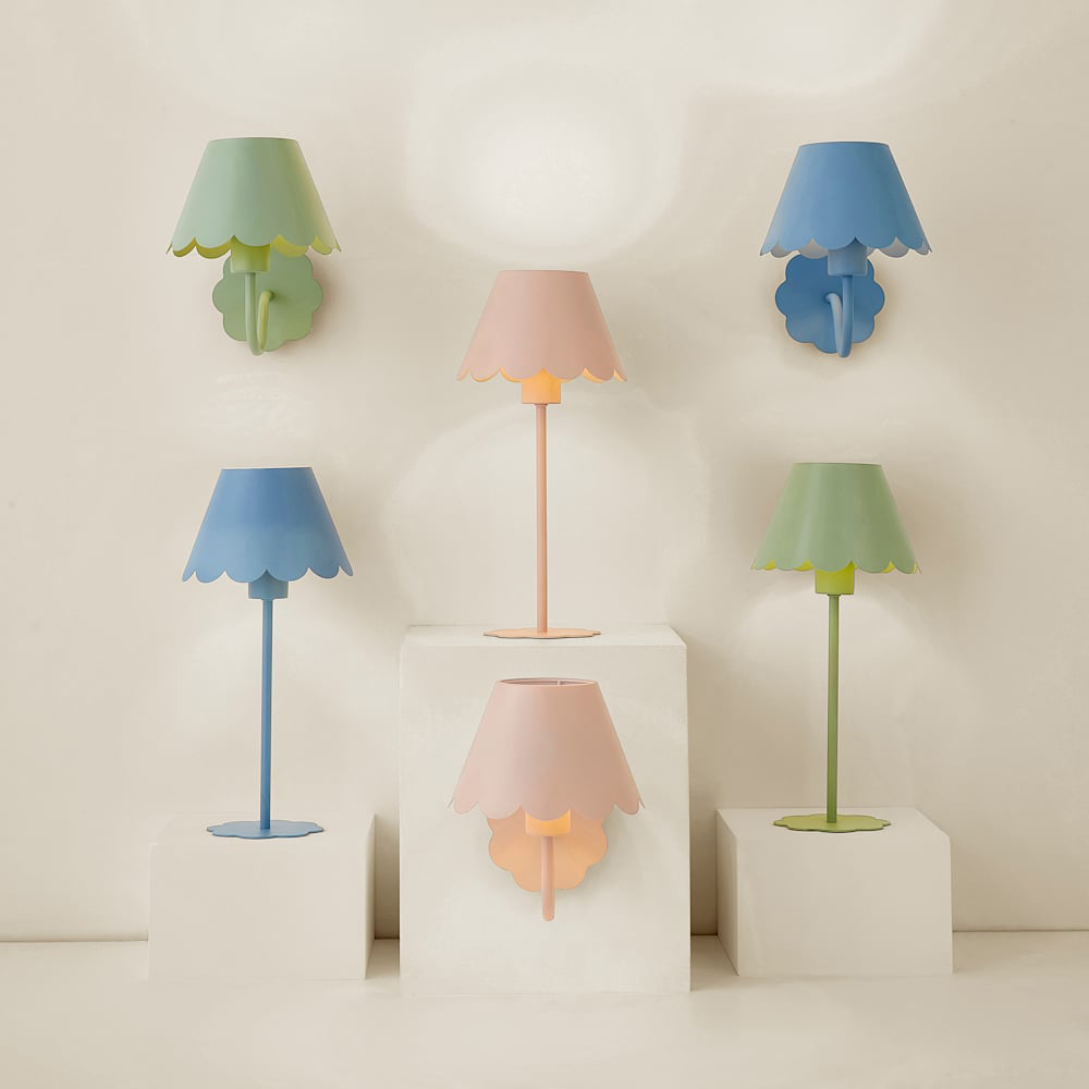 ValueLights Hallie Pink Scallop Rechargeable Wall Light 2 Pack Image 7