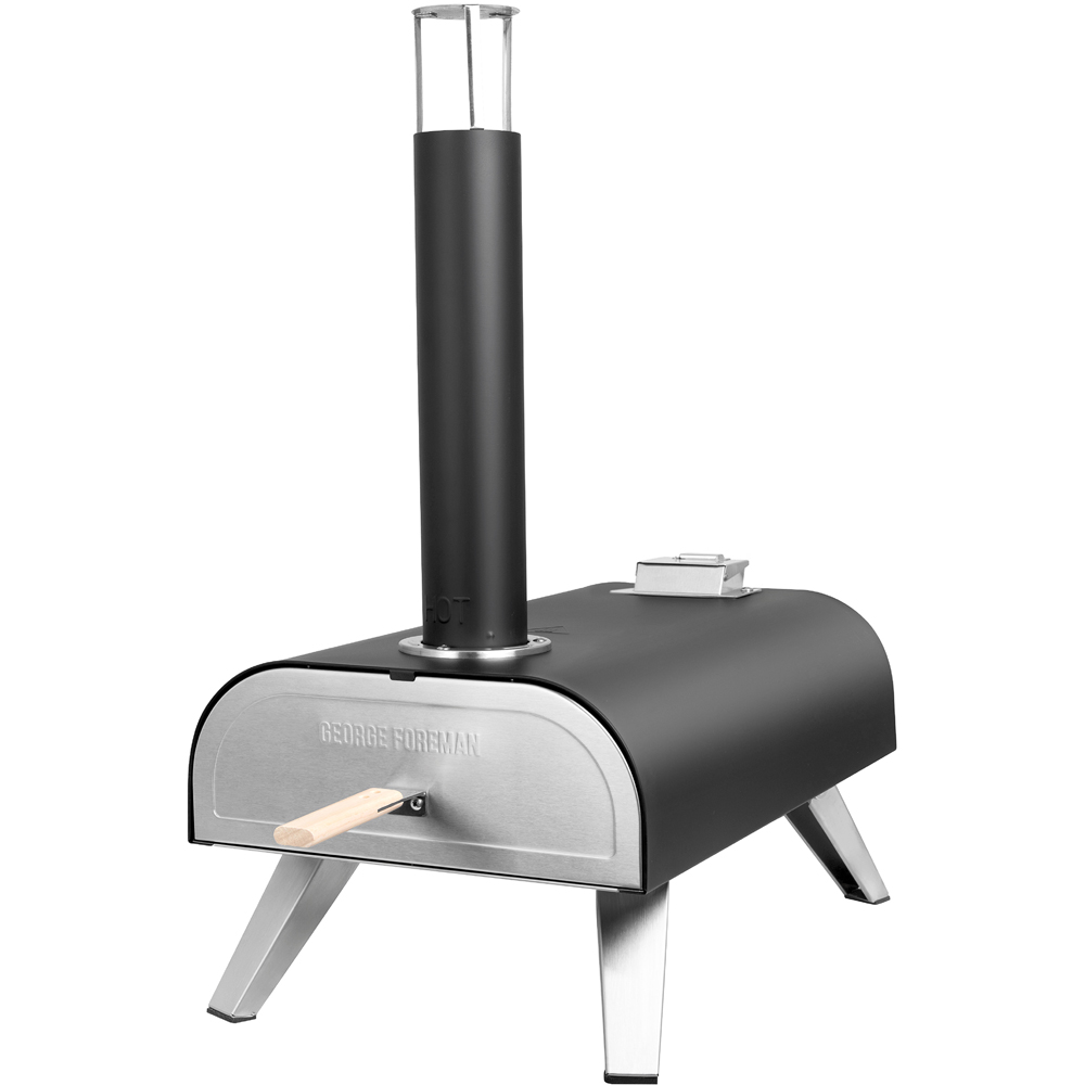George Foreman Black 12 inch Multi-Fuel Outdoor Pizza Oven with Carry Bag and Paddle Image 4