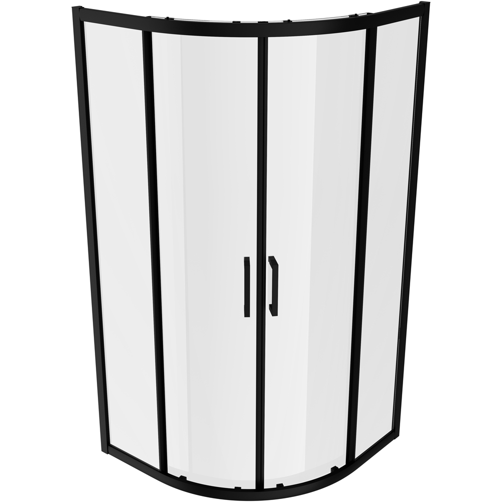 Bathstore Atlantis 2 Door Black Toughened Safety Glass Quadrant Shower Enclosure 800mm Image 4