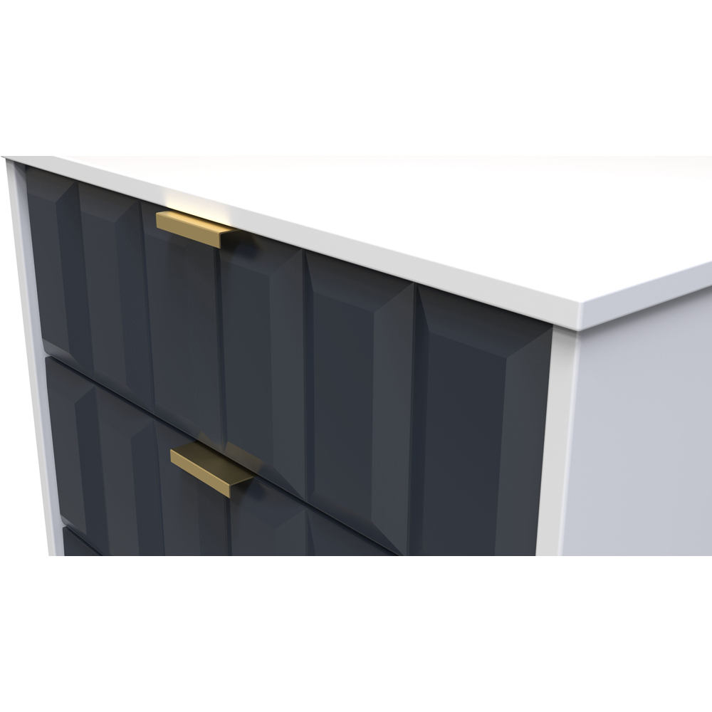 Crowndale Cube 3 Drawer Matt Indigo and White Chest of Drawers Ready Assembled Image 5