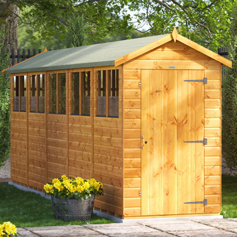 Power Sheds 20 x 4ft Apex Wooden Shed with Window Image 2