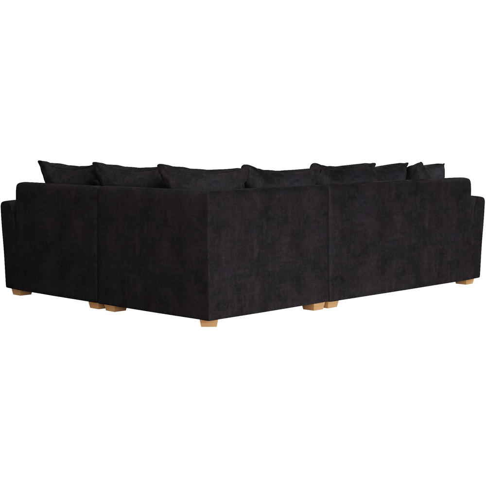 Wendleberry 3 Seater Ebony Plush Velvet Scatter Back Right Hand Corner Sofa Image 4