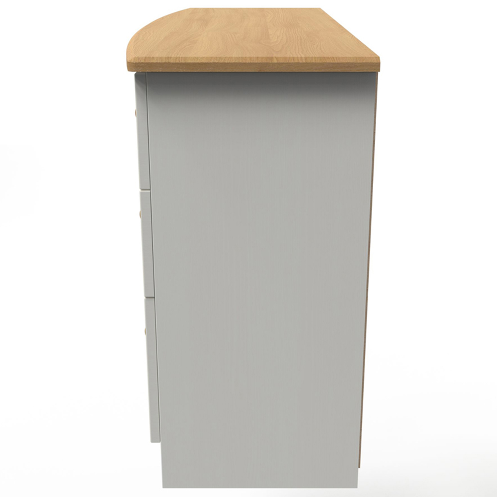 Crowndale Warwick 6 Drawer Cream Ash and Oak Kneehole Desk Image 3