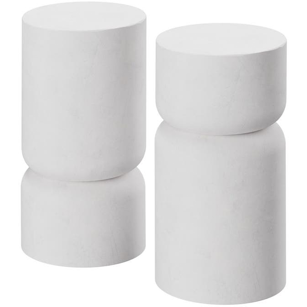 tectake Amine White Weatherproof Bedside Table Set of 2 Image 2
