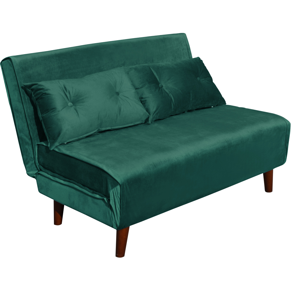 Portland Double Sleeper Green Velvet Sofa Bed Image 2
