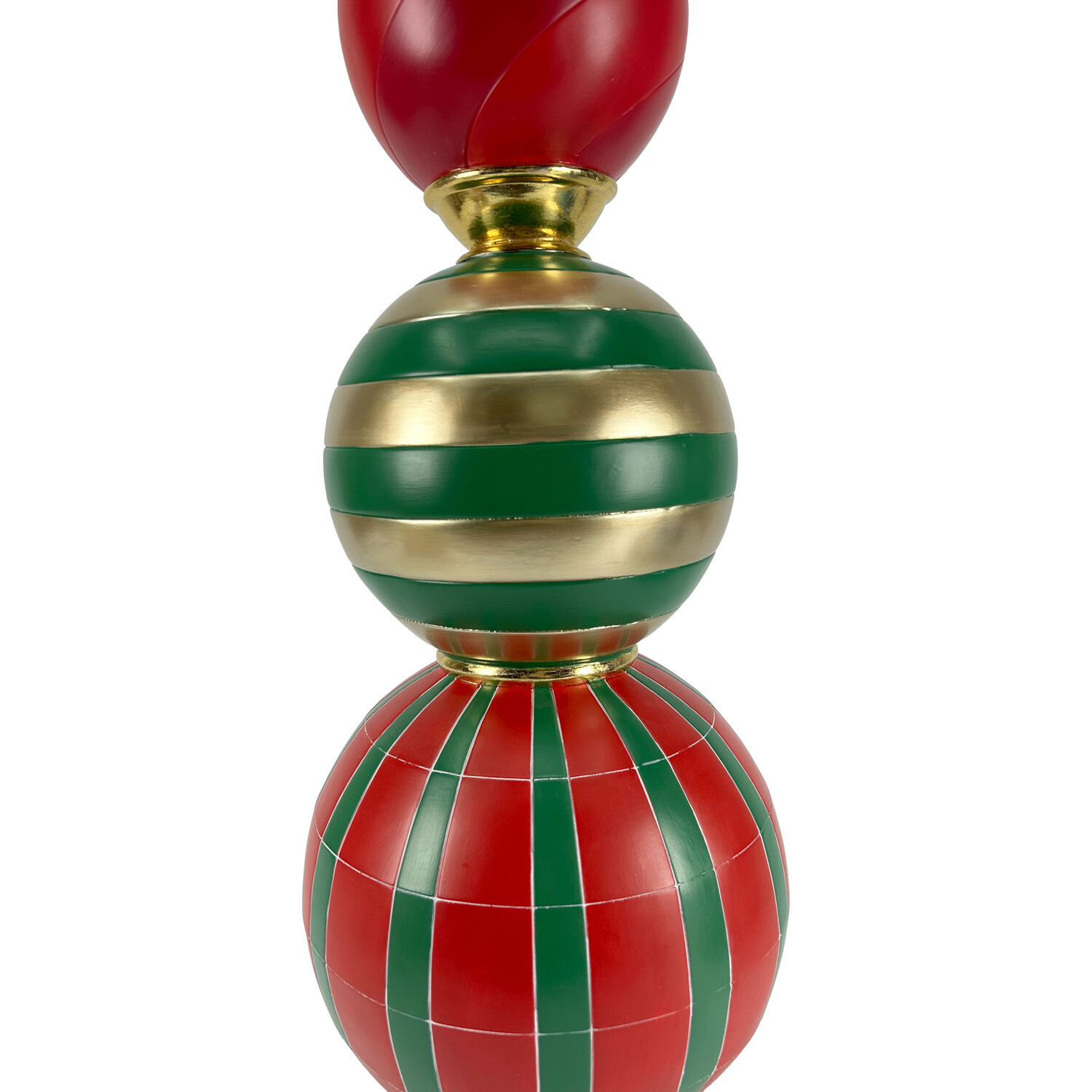 Elegant Bauble Pillar Red and Green Image 3
