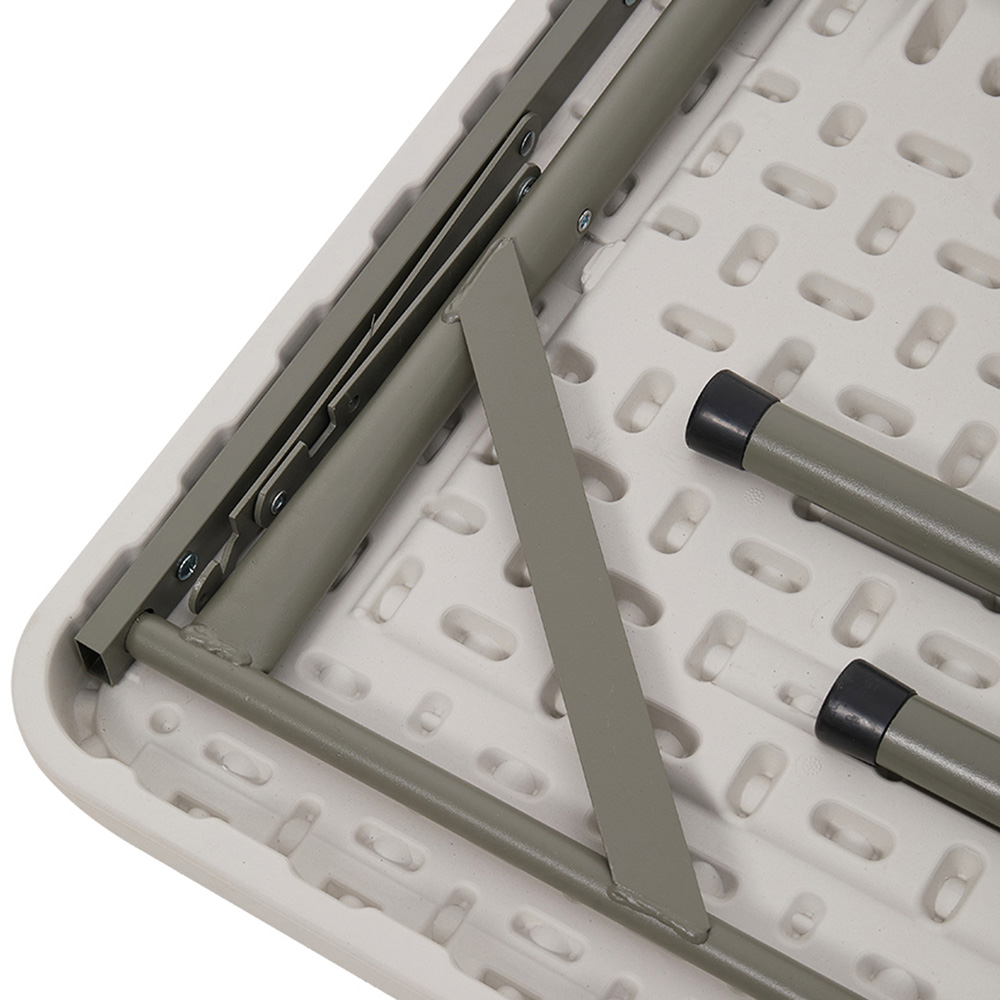 Living and Home White Outdoor Square Folding Camping Table with Handle Image 2