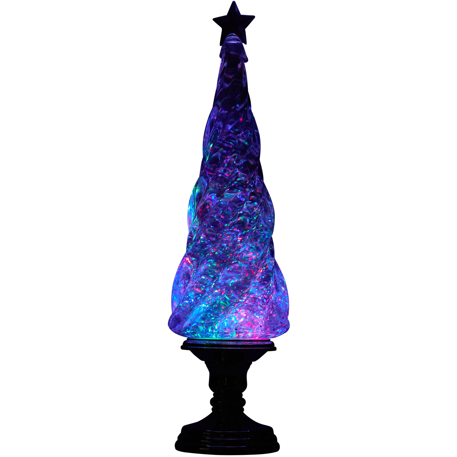 Glitter Spinning Iridescent LED Tree - Clear Image 3