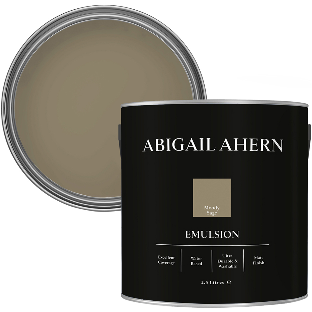 Abigail Ahern Walls and Ceilings Moody Sage Emulsion Paint 2.5L Image 1