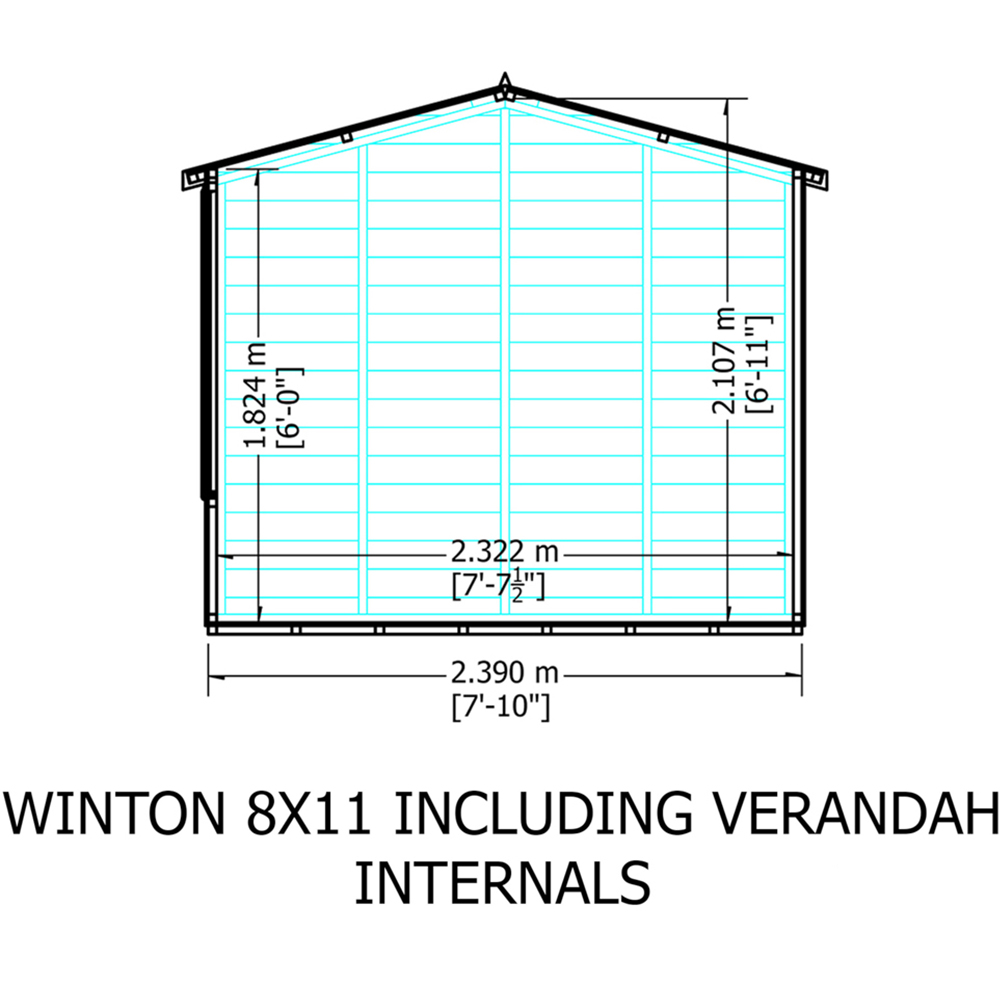 Shire Winton 8 x 11ft Double Door Shiplap Apex Summerhouse Image 4