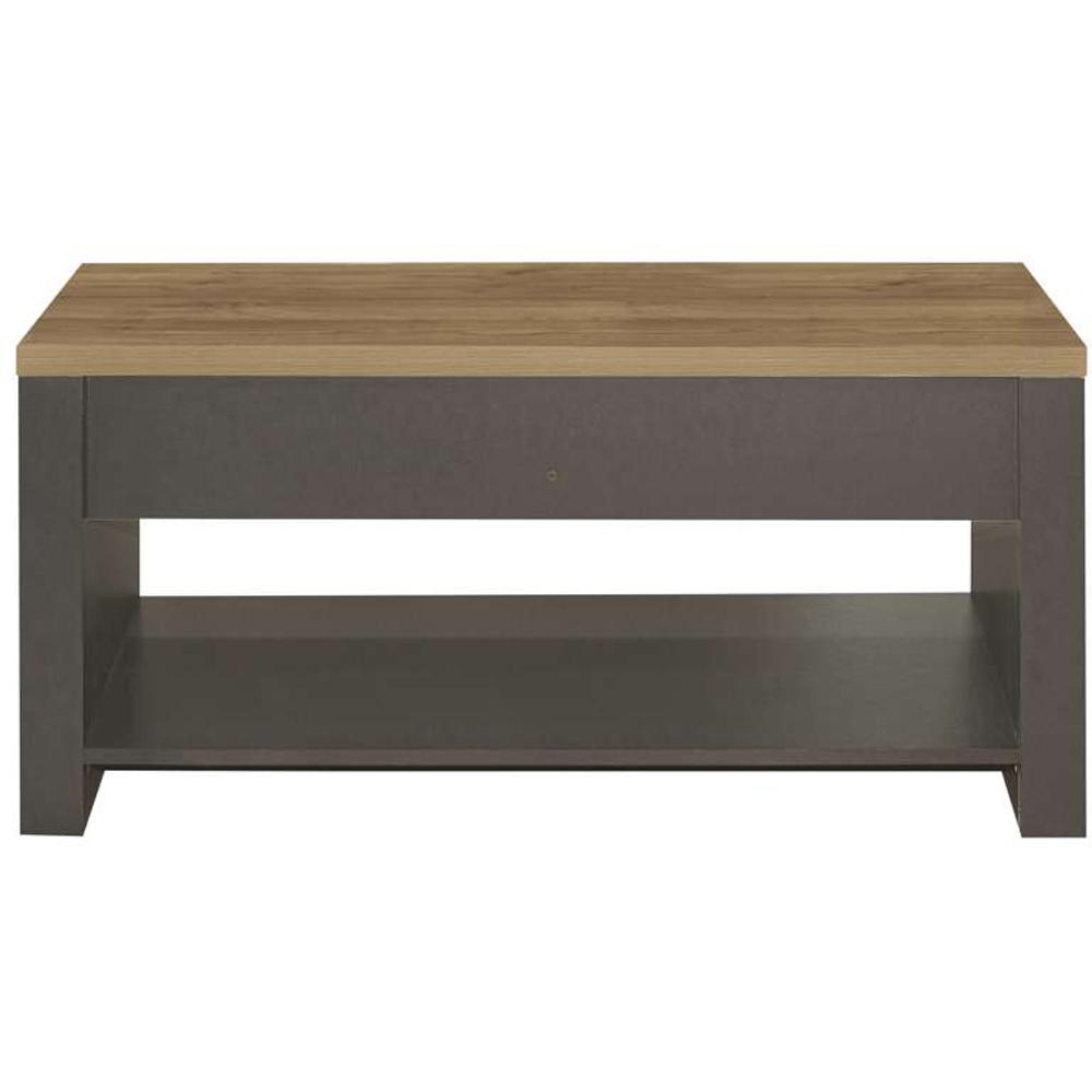 Birlea Highgate 2 Drawer Single Shelf Dark Grey and Oak Coffee Table Image 4
