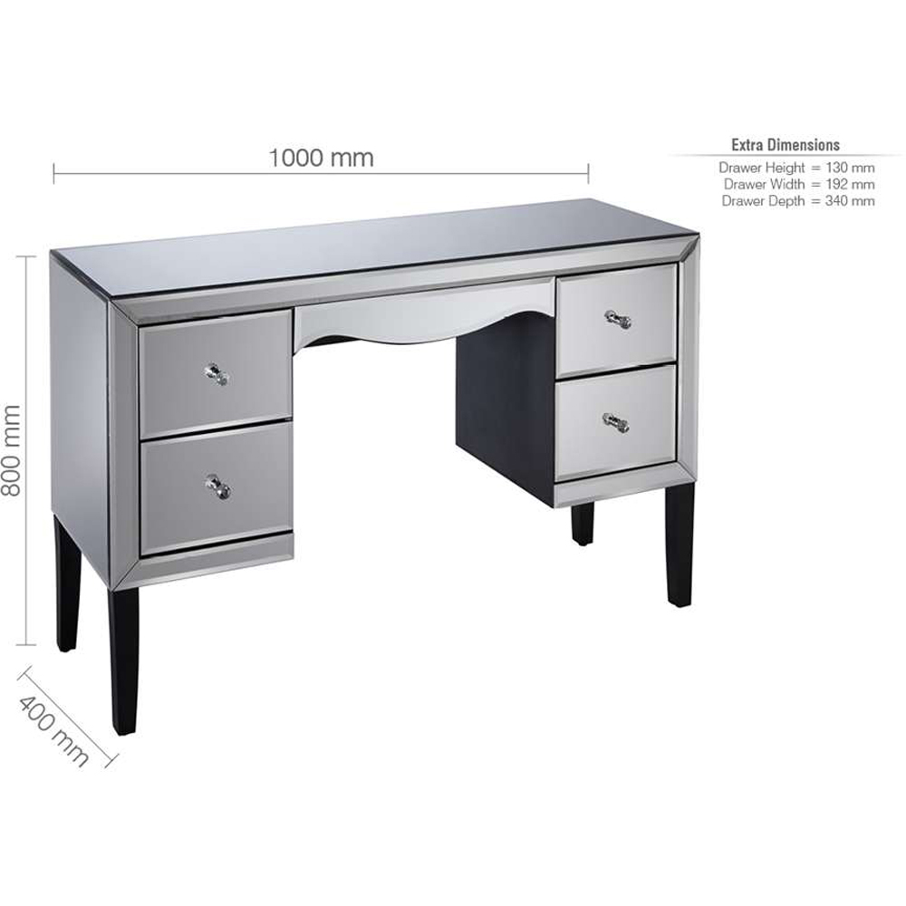 Birlea Palermo 4 Drawer Mirrored Dressing Table Image 8