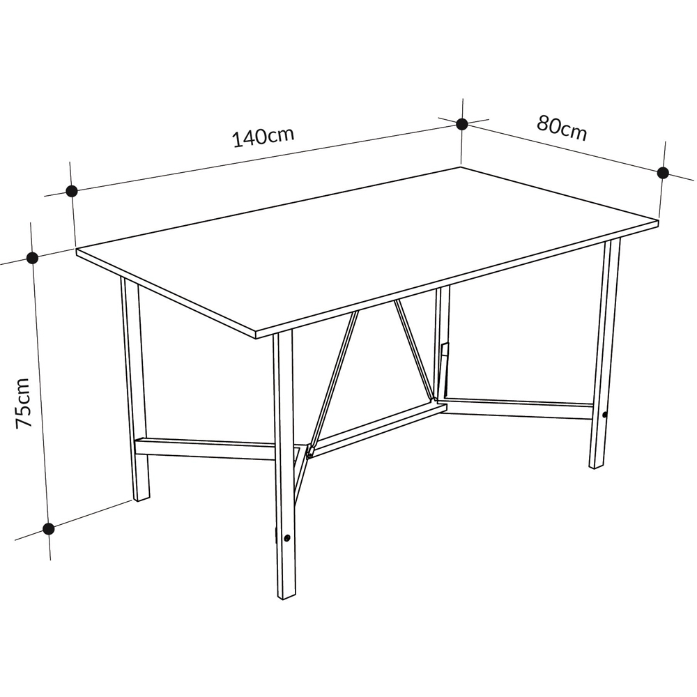 Decortie Dalma Black Wooden Dining Table with Plywood Top Image 8