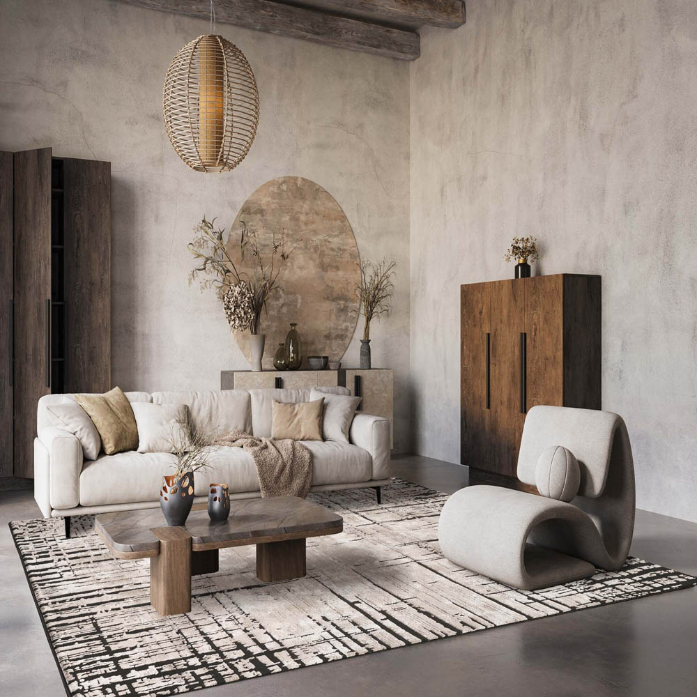 Desire Rugs Belgravia Metallic Sheen Nexus Design Mocha Rug 200 x 290cm Image 5