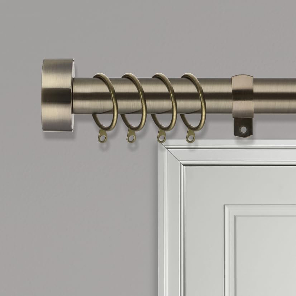 Home Treats 40 to 218cm Extendable Antique Brass Flat Curtain Pole Image 2