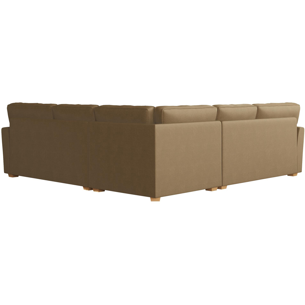 Wendleberry 4 Seater Mink Plush Velvet Fixed Back Corner Sofa Image 4