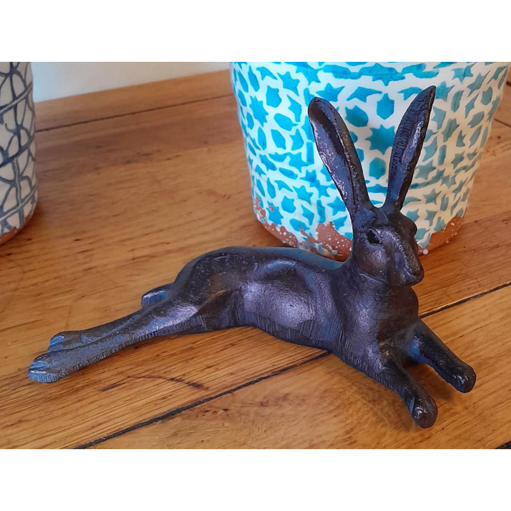 Inspirational Gifting Laying Hare Polystone Resin Garden Ornament Small Image 2