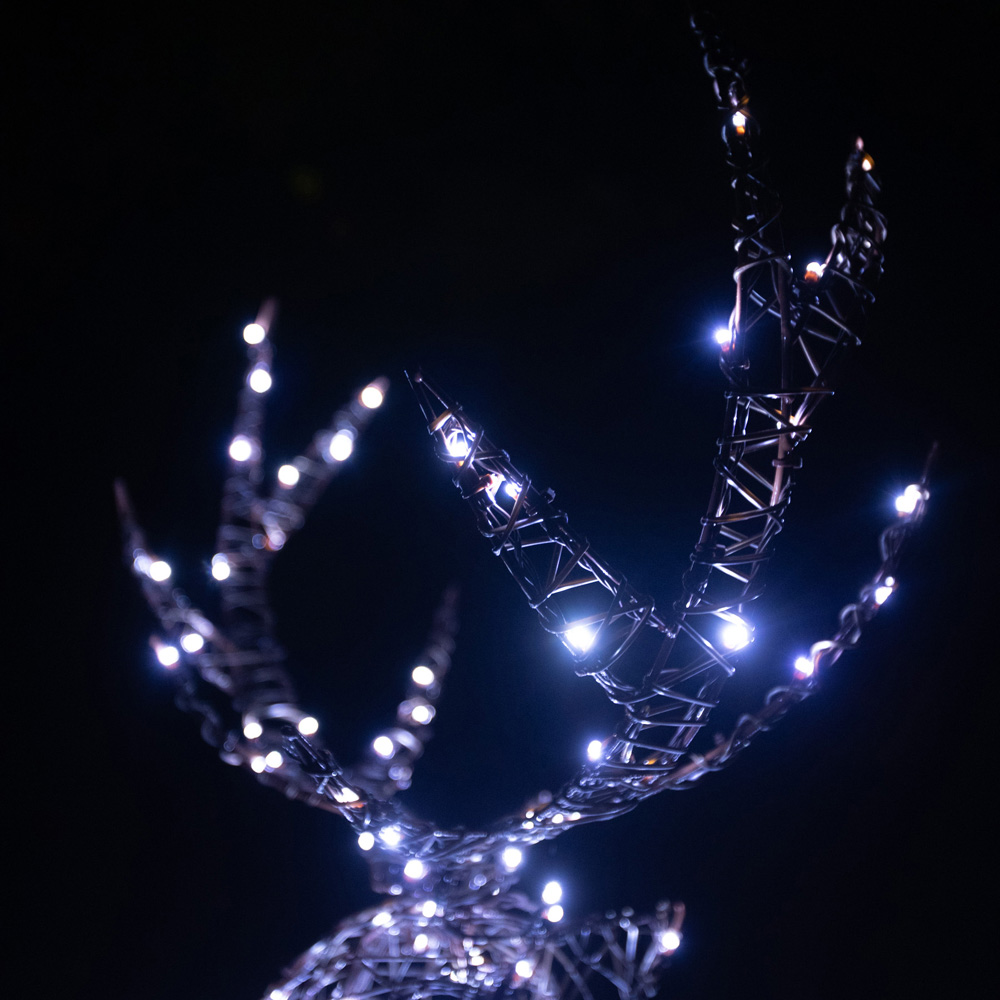 The Christmas Centre 330 LED Brown Weave Light-Up Flying Stag Reindeer 5ft Image 7