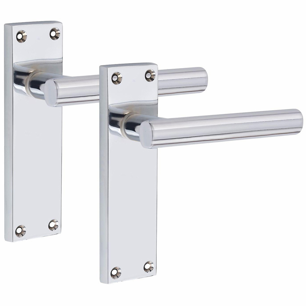 Golden Grace Victorian Straight T-Bar Polished Chrome Latch Handles Set 4 Pack Image 3